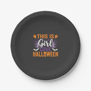 Assiettes En Carton Conception de fantôme Halloween Girl Love_1