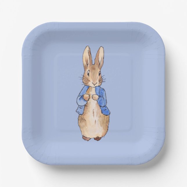 Assiettes En Carton Conception de fête de lapin classique (Recto)