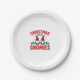 Assiettes En Carton Conception de gnome de vacances de Gnomies de Noël