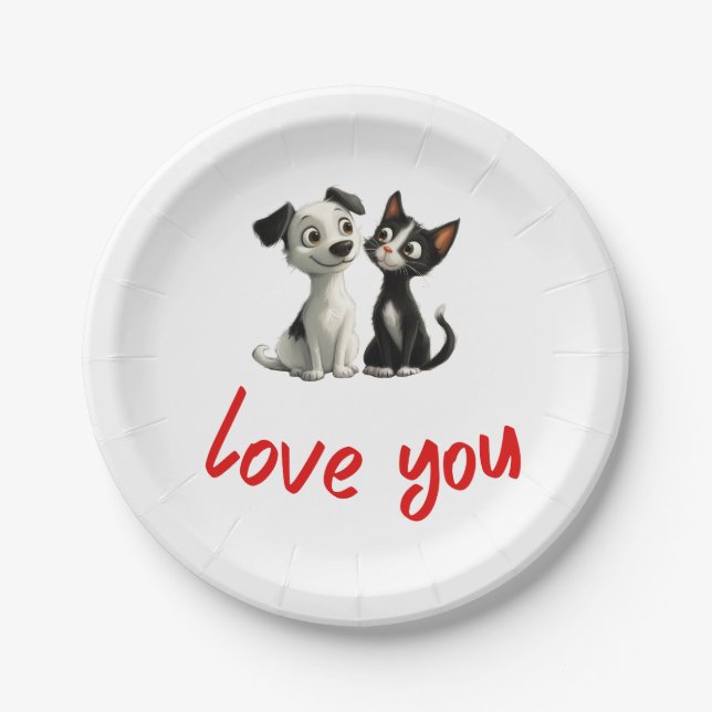 Assiettes En Carton Conception de l'amour pour vous (Devant)
