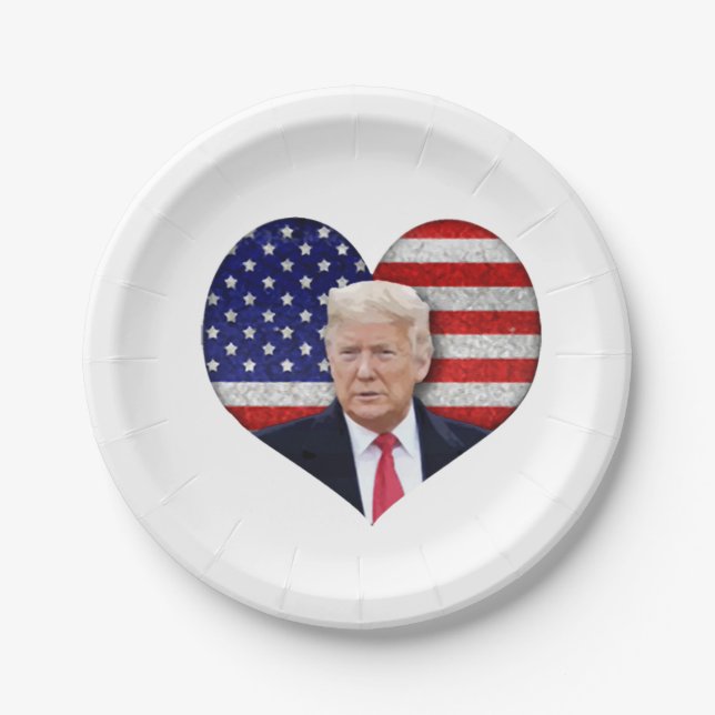 Assiettes En Carton Conception de l'autocollant du président Trump (Devant)