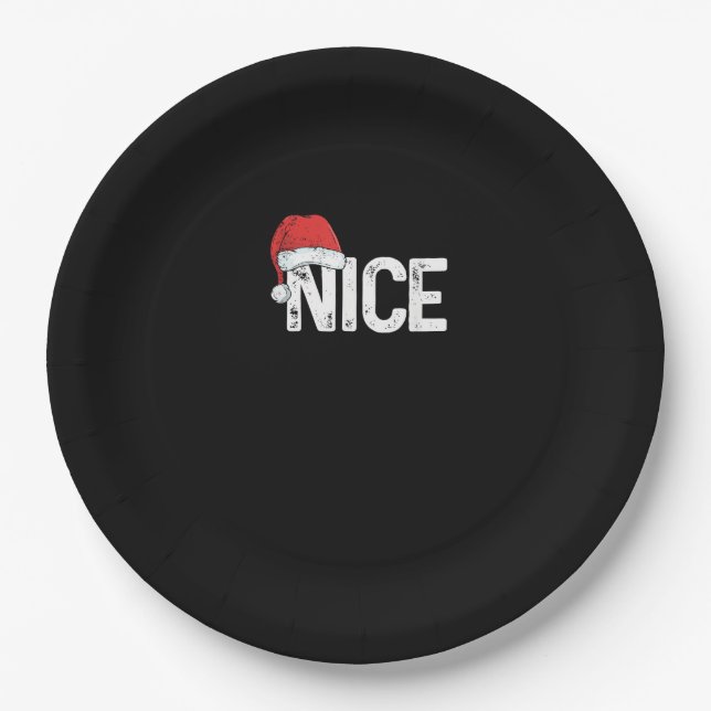 Assiettes En Carton Conception de Noël drôle de correspondance méchant (Devant)