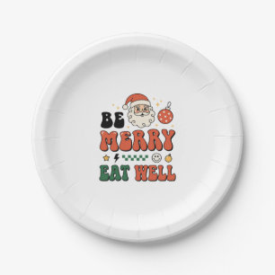Assiettes En Carton Conception de Noël Merry Manger Bien Santa