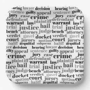 Assiettes En Carton Conception de nuage de mots juridiques judiciaires