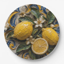 Conception de plaque en papier au citron