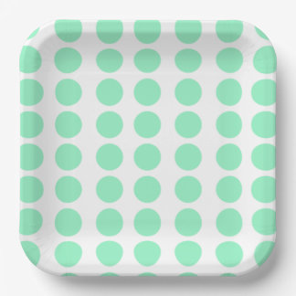 Assiettes En Carton Conception de points verts pois