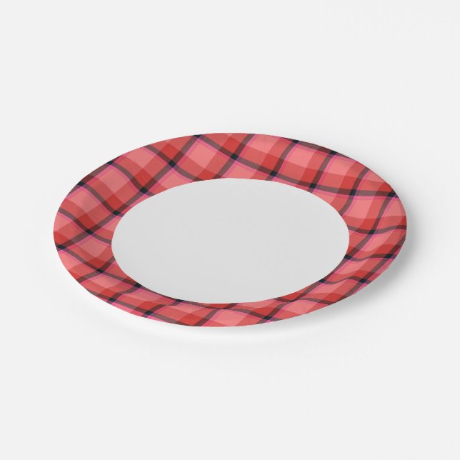 Assiettes En Carton Conception de Tartan (Angle)