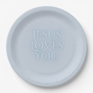 Assiettes En Carton Conception de typographie chrétienne Jésus aime