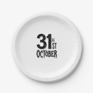 Assiettes En Carton Conception de typographie Halloween Vintage 31 oct