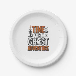 Assiettes En Carton Conception de typographie vintage Halloween Ghost 