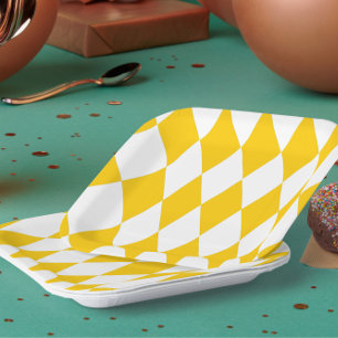 Assiettes En Carton Conception des carreaux de diamants de l'arlequin