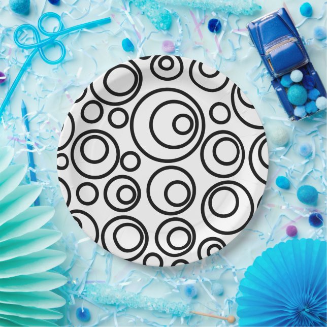 Assiettes En Carton Conception des cercles (Fête)