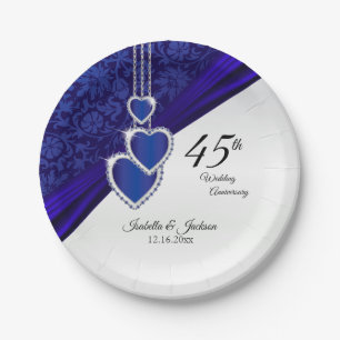 Assiettes En Carton Conception du 45e / 65e anniversaire du Mariage Sa