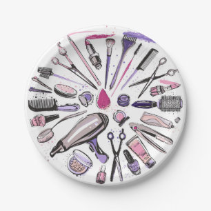 Assiettes En Carton Conception du cercle de maquillage