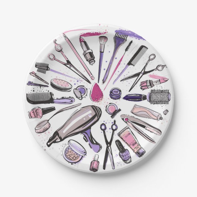 Assiettes En Carton Conception du cercle de maquillage (Devant)