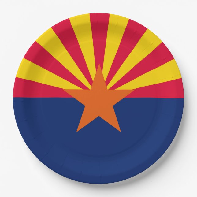 Assiettes En Carton Conception du drapeau de l'État de l'Arizona (Devant)