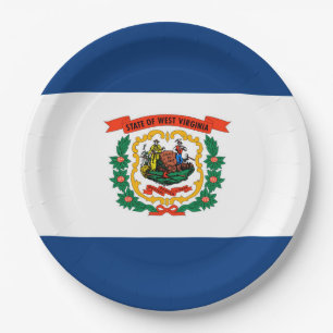 Assiettes En Carton Conception du drapeau de l'État de Virginie-Occid