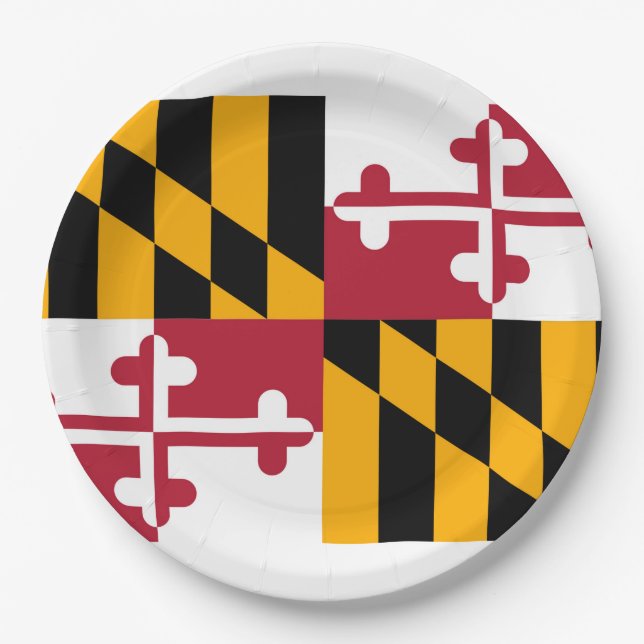 Assiettes En Carton Conception du drapeau de l'État du Maryland (Devant)