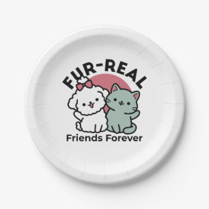 Assiettes En Carton Conception "Fur-Real Friends Forever"