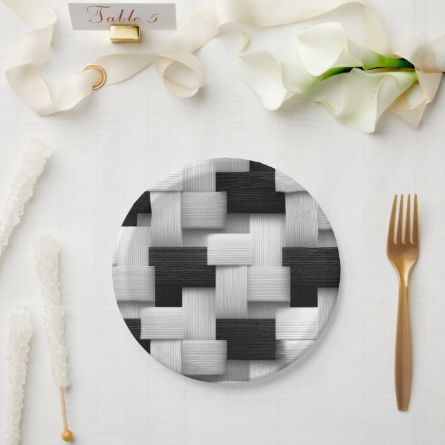 Assiettes En Carton Conception géométrique Abstraite (Mariage)