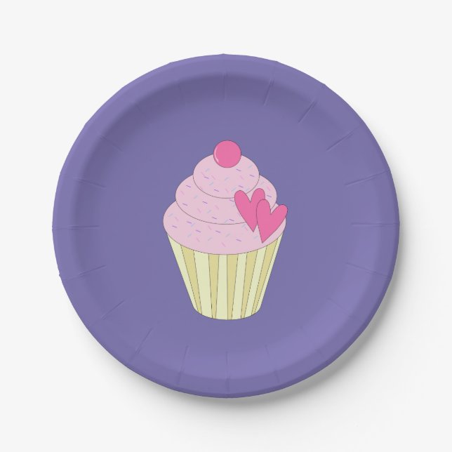 Assiettes En Carton Conception illusima Violet (Devant)