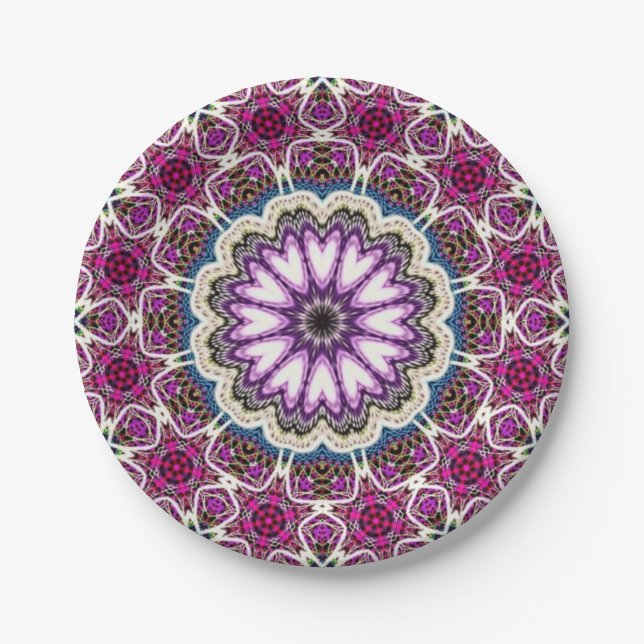 Assiettes En Carton conception mandala (Devant)