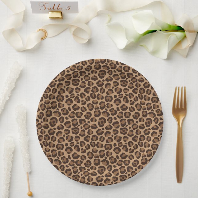 Assiettes En Carton Conception Série Léopard Classique 12   (Mariage)