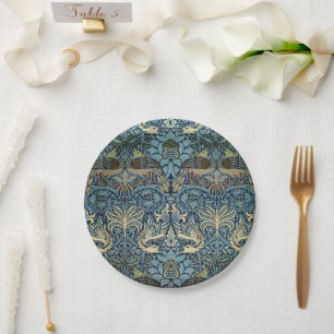 Assiettes En Carton Conception tissée de William Morris Paon et Dragon