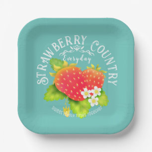 Assiettes En Carton Conception Turquoise fraise.