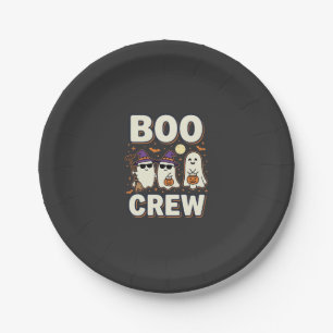 Assiettes En Carton Conception vectorielle fantômes Halloween Boo Crew