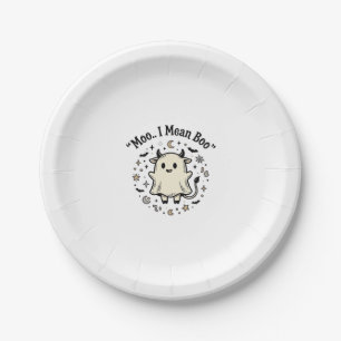 Assiettes En Carton Conception Vintage Halloween Fantôme Vache Mignonn