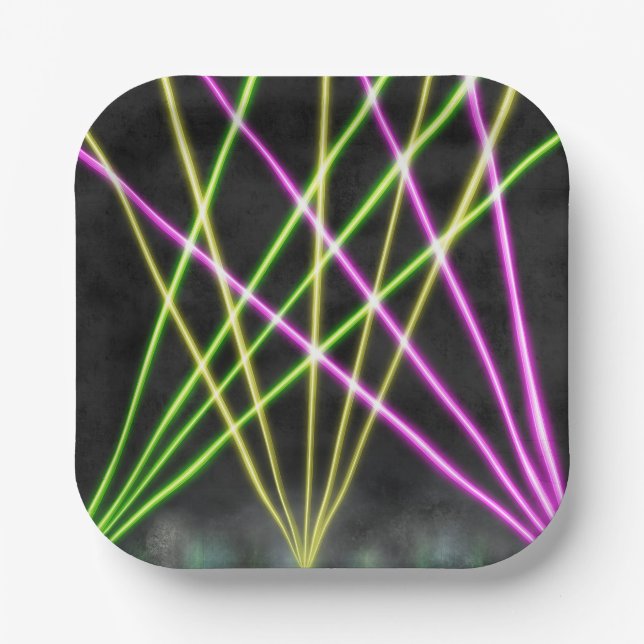 Assiettes En Carton Concert et Lasers Festival Design (Recto)