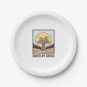 Assiettes En Carton Conçu par Saved by Grace Christian Tree Vintage Sh