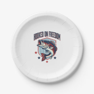 Assiettes En Carton Conçu pour la liberté Chemise de pêche à la basse