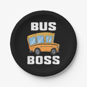 Assiettes En Carton Conducteur de bus scolaire patron de bus drôle