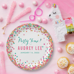 Assiettes En Carton Confetti arrose le décor de fête d'anniversaire po