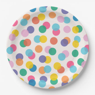 Assiettes En Carton Confetti Colorful Anniversaire de enfant Party