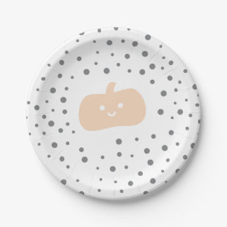 Assiettes En Carton Confetti orange et noir Citrouille