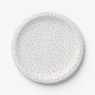 Assiettes En Carton Confetti Pastels (Points)