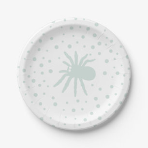 Assiettes En Carton Confetti Pot Vert avec Araignée Éffrayante