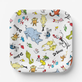 Assiettes En Carton Confettis de personnages de Dr Seuss | Anniversair