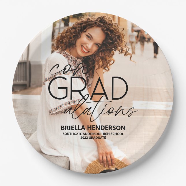 Assiettes En Carton ConGRADulations Plaques de papier de graduation (Devant)