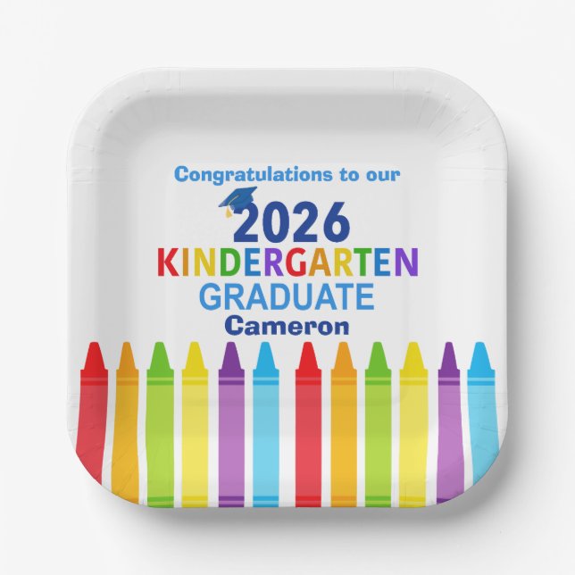 Assiettes En Carton Congratulations Kindergarten Graduate Custom Party (Recto)