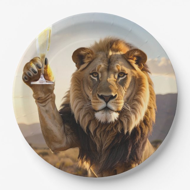 Assiettes En Carton Congratulations Lion (Devant)