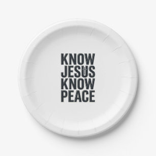Assiettes En Carton Connaître Jésus Connaître la Paix Typographie Chré
