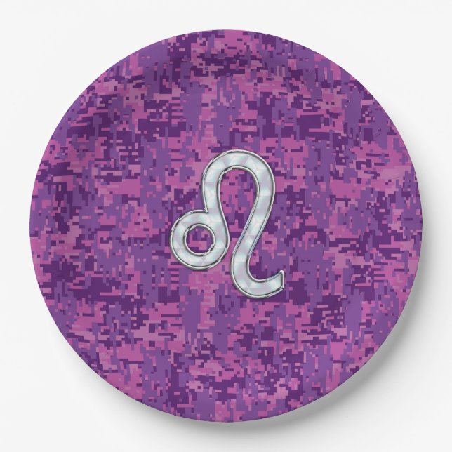 Assiettes En Carton Connexion Leo Zodiac sur Camion numérique Fuchsia  (Devant)