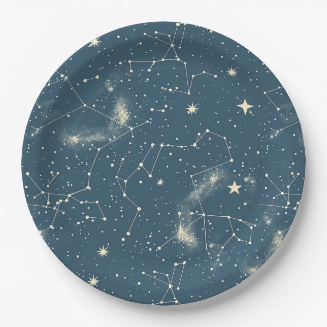 Assiettes En Carton Constellation céleste - Nuit étoilée (2) (Devant)