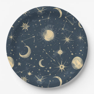 Assiettes En Carton Constellation céleste - Nuit étoilée (3)