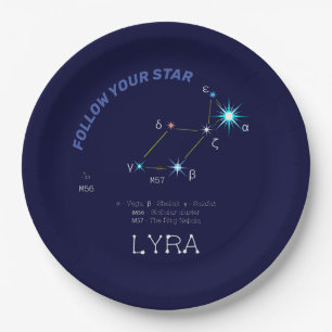 Assiettes En Carton Constellation de l'hémisphère Nord Lyra