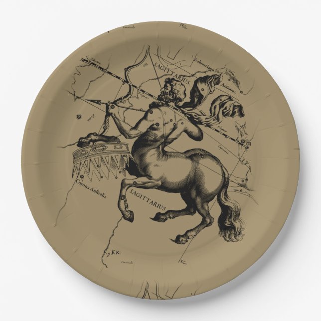 Assiettes En Carton Constellation du Sagittaire Hevelius1690 22 novemb (Devant)